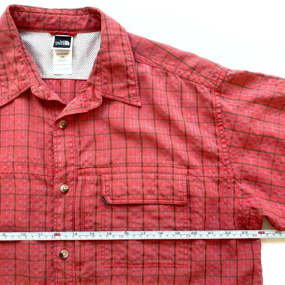 The North Face Hiking Shirt Red Plaid Size L